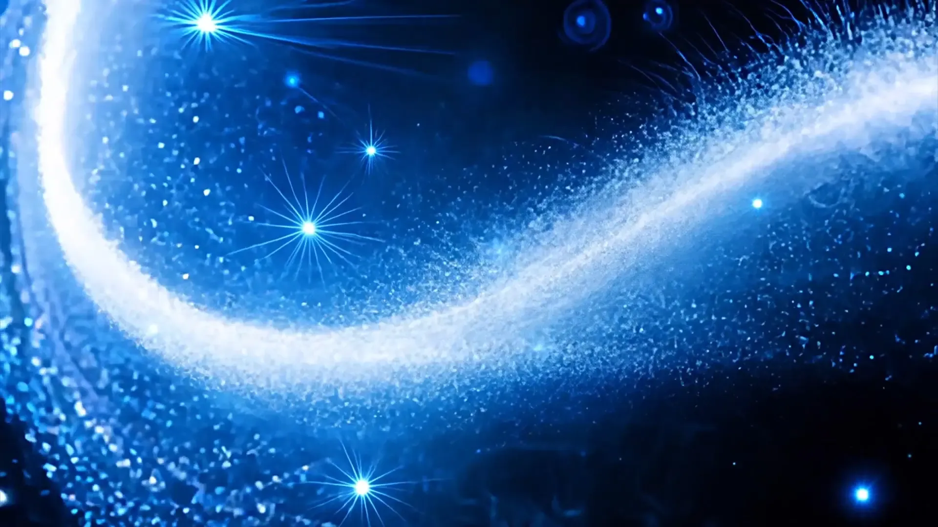 Blue Cosmic Particle Wave Overlay for Sci-Fi Title Animation